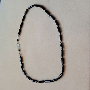 Onyx tube bead necklace